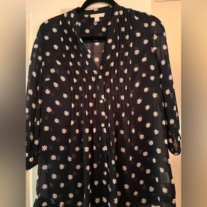 Beautiful Navy Blue blouse by Charter Club.